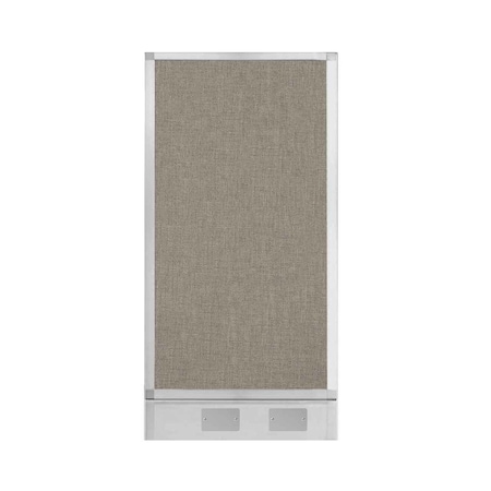 Versare Hush Panel Configurable Cubicle Partition 2' x 4' Warm Pebble Fabric W/ Cable Channel 1812524